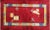 Antique handwoven art deco Chinese rug, c-1920's, made of natural dyed wool with red background color and multi colors...