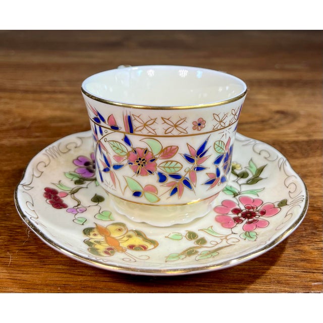Early 20th Century Early 20th Century Zsolnay (Hungary) Hand-Painted Teacup and Saucer For Sale - Image 5 of 7