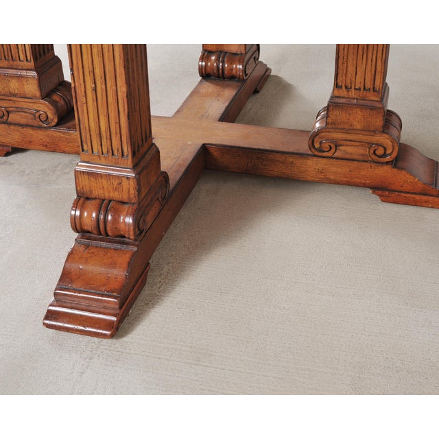 Ralph Lauren Hither Hills Round Oak Extending Dining Table For Sale - Image 16 of 18