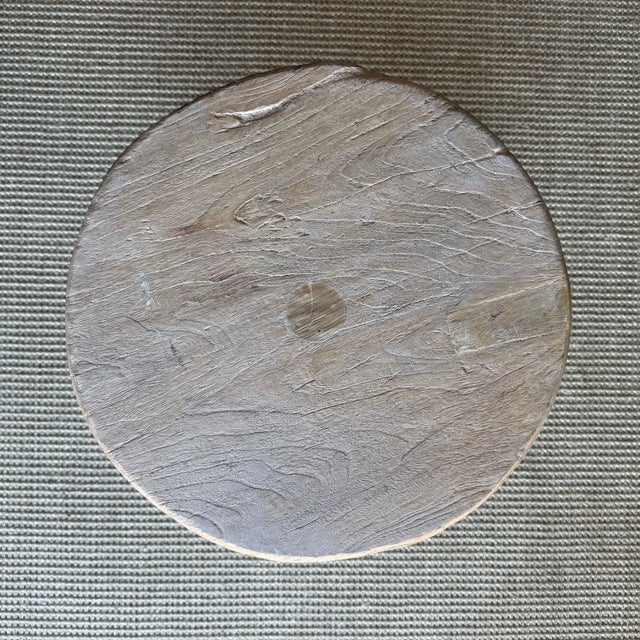 Brown Vintage Elm Wood Chop Block Table #M45 For Sale - Image 8 of 8