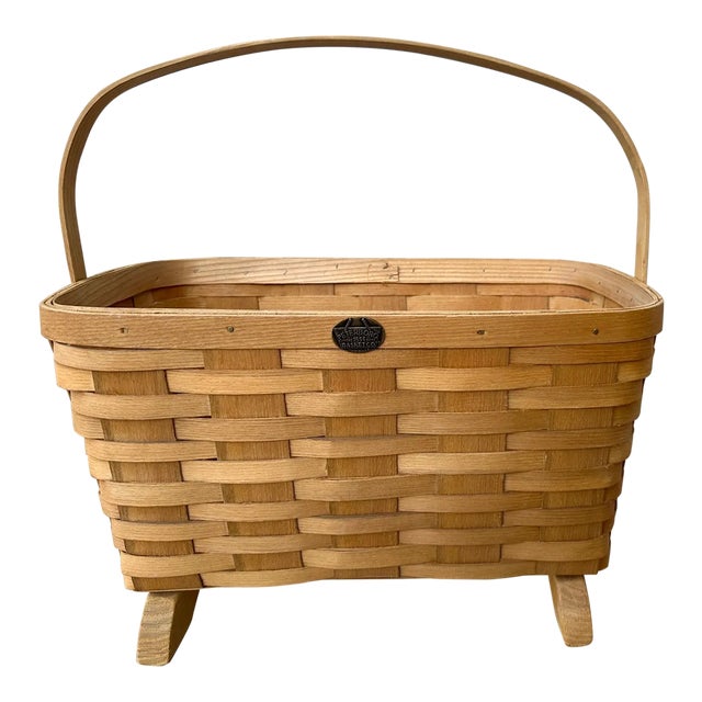 小物入れ Peterboro Basket TRADITIONAL BASKET Peterboro Traditional Picnic Basket with Genuine Leather Handles