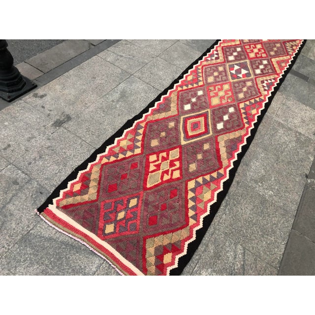 Turkish 1960s Vintage Handmade Turkish Kilim Rug- 2′9″ × 11′7″ For Sale - Image 3 of 11