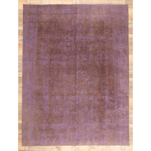 Mid 20th Century Vintage Turkish Industrial Modern Rug - 09'07 X 12'04 For Sale - Image 9 of 9