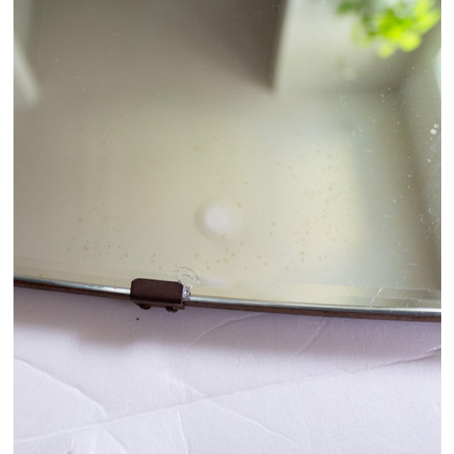 Large Art Deco Frameless Bevelled Arched Shield Mirror For Sale - Image 17 of 17