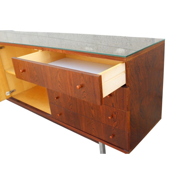 Mid-Century Modern Mid Century Long Rosewood Credenza / Sideboard For Sale - Image 3 of 7