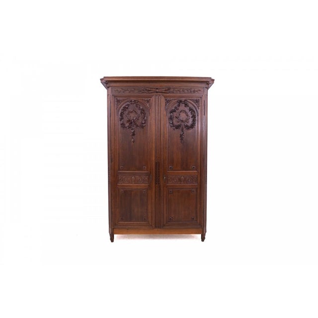 A unique, impressive wardrobe from France, dating back to the mid-19th century. The furniture is made of solid oak wood,...