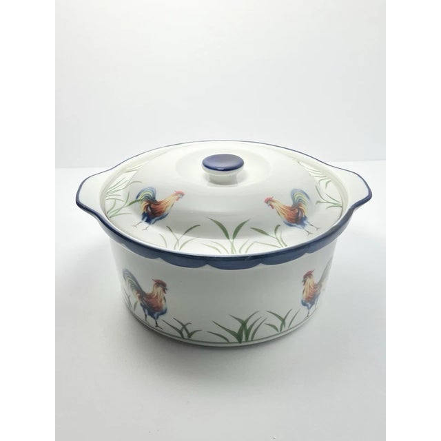 BIA Cordon Bleu, Blanc de Table “Rooster” Round Baking Casserole Dish & Lid Excellent condition. No chips, cracks, or...