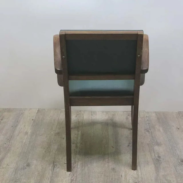 Wood Art Deco Skai Leather Armchair, 1930s For Sale - Image 7 of 9