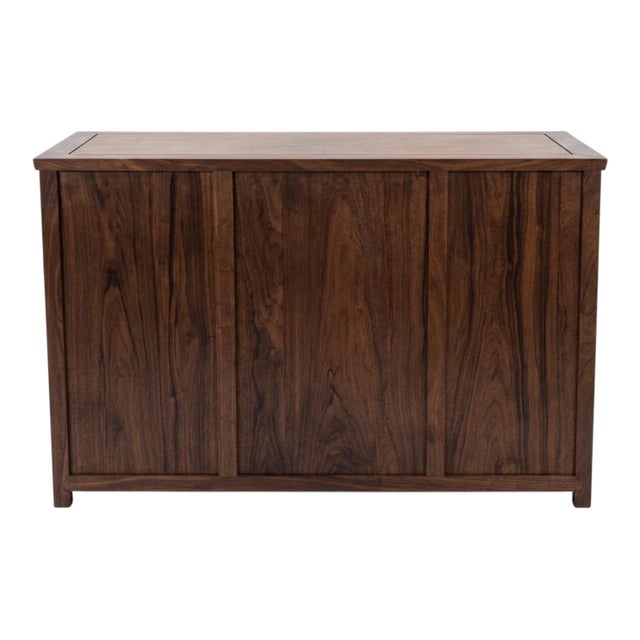 Asian James Mont Style Asian Modern Solid Rosewood Dry Bar Cabinet or Server For Sale - Image 3 of 6