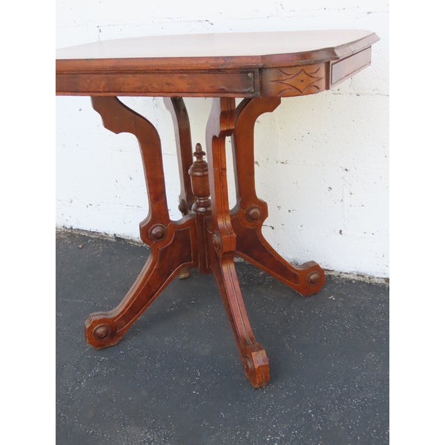Late 1800s Victorian Eastlake Carved Side Table 6883 For Sale - Image 17 of 18