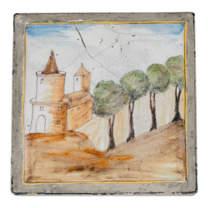 18th Century Lead Tile, Talavera Spain
