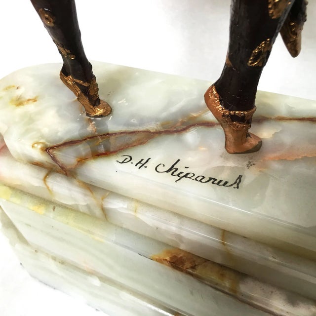 Large Art Deco Sculpture of Five Chiparus Style Dancers With a Marble Base For Sale - Image 9 of 11