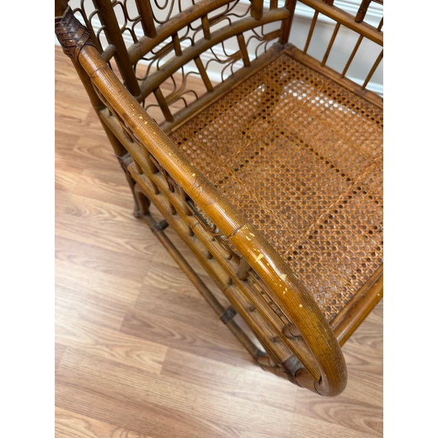 Late 20th Century Century Furniture Brighton Pavilion Fretwork Bamboo Armchair For Sale In West Palm - Image 6 of 8