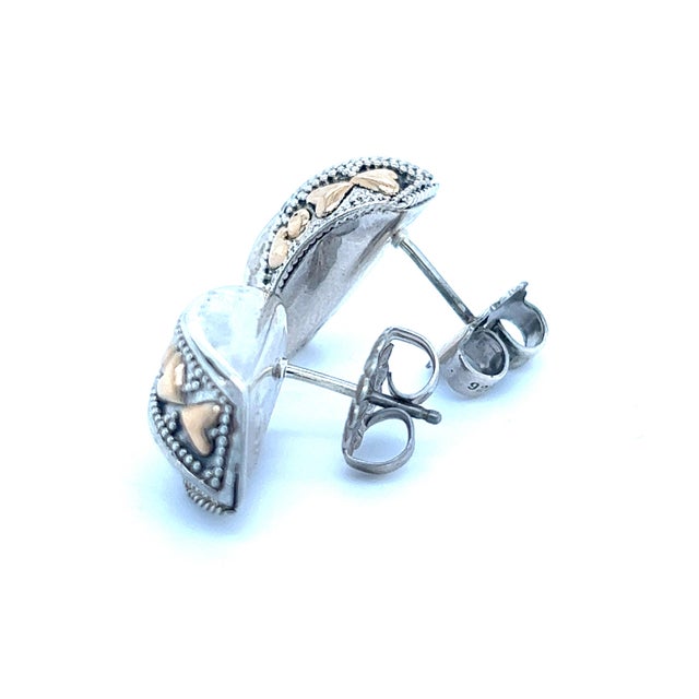 Authentic John Hardy Estate Pierced Earrings 18k + Silver JH61 TRUSTED SELLER SINCE 2002 PLEASE SEE OUR HUNDREDS OF...