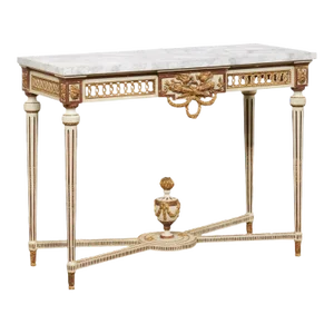 Mid 20th Century Italian Marble Top Console with Urn Finial