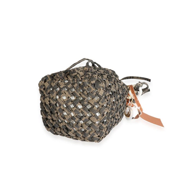 Brown Jacquard Interlace Canvas Mini Mon Tresor For Sale In New York - Image 6 of 7