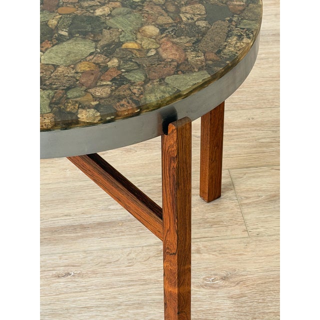 1960s Mid-Century Resin and River Stone Side Table Attributed to Arvid Hærem For Sale - Image 5 of 11