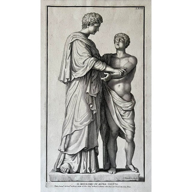 Figurative Original Italian Antique Engraving Print of Roman Statuary by Domenico De Rossi Published Rome 1704 For Sale - Image 3 of 6