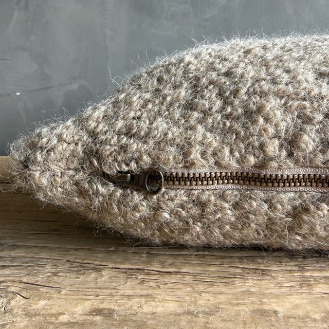 Bloom Home Collection Mohair Wooly Lumbar Pillow 12" X 20" For Sale - Image 4 of 5