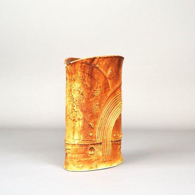 Terra Series Bronze Vase with Relief Decor by Bertil Vallien for Rörstrand, 1978 For Sale - Image 3 of 11