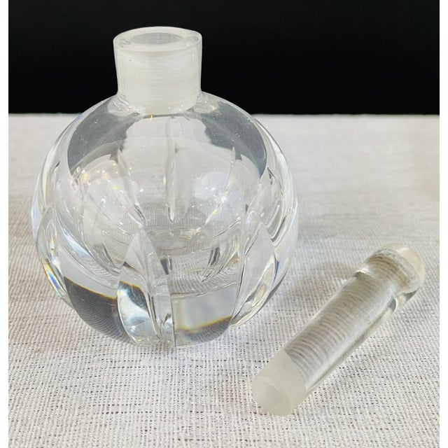 1990s Orrefors Sweden Crystal Candle Holders and Perfume Bottles - Set of 3 For Sale - Image 5 of 13