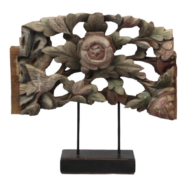 19th Century Woodcarving With Stand For Sale