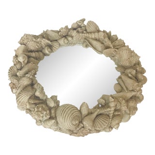 1940s Grotto Sea Shell Mirror Serge Roche Style For Sale