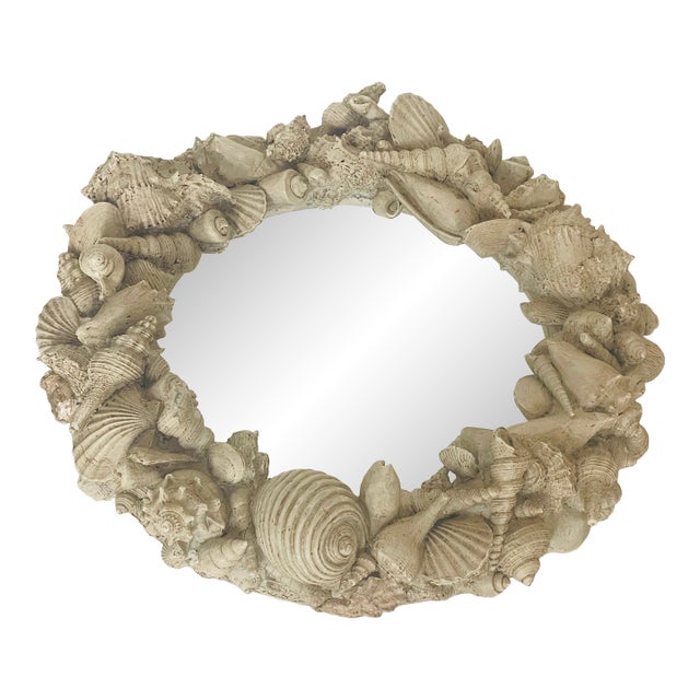 1940s Grotto Sea Shell Mirror Serge Roche Style For Sale