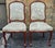 Set of 4 Provincial Fruitwood and Embroidered Ultrasuede Upholstery Side Chairs For Sale - Image 4 of 10