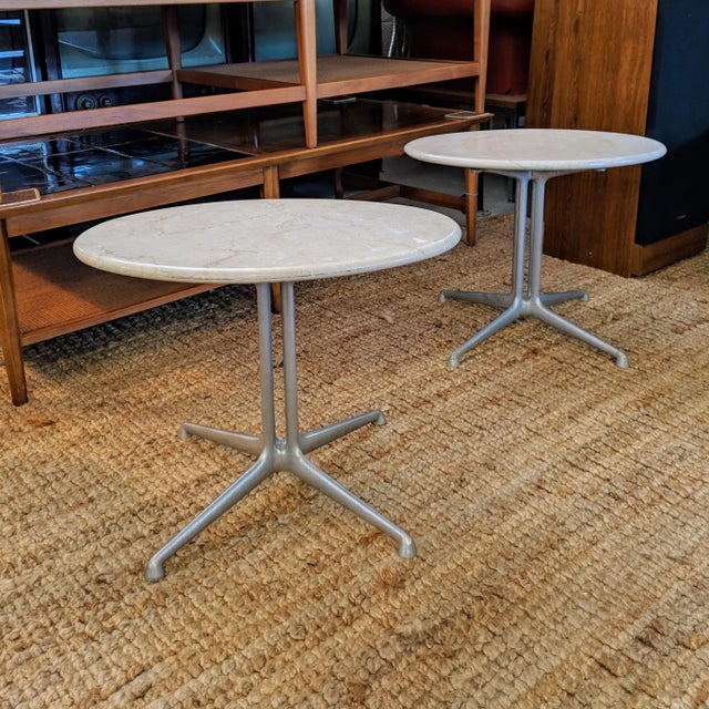 Alexander Girard for Herman Miller Marble Side Tables With La Fonda Bases, Mid-Century For Sale - Image 10 of 10
