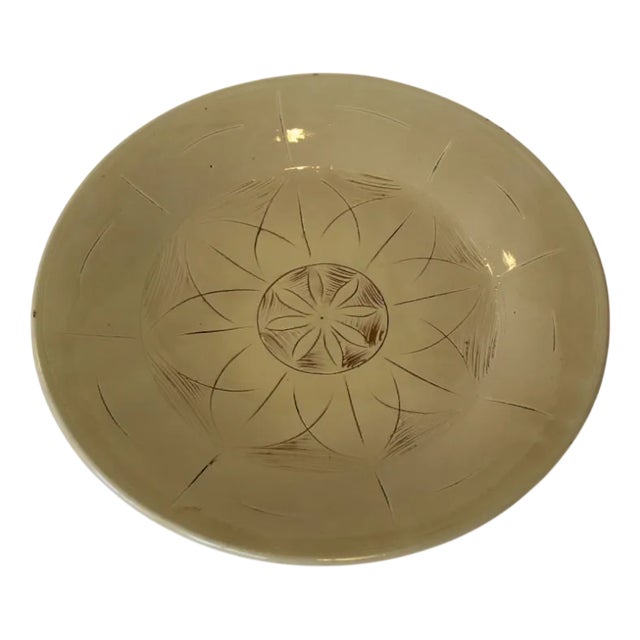 Large Yellow Ceramic Plate from Kähler, 1930s For Sale