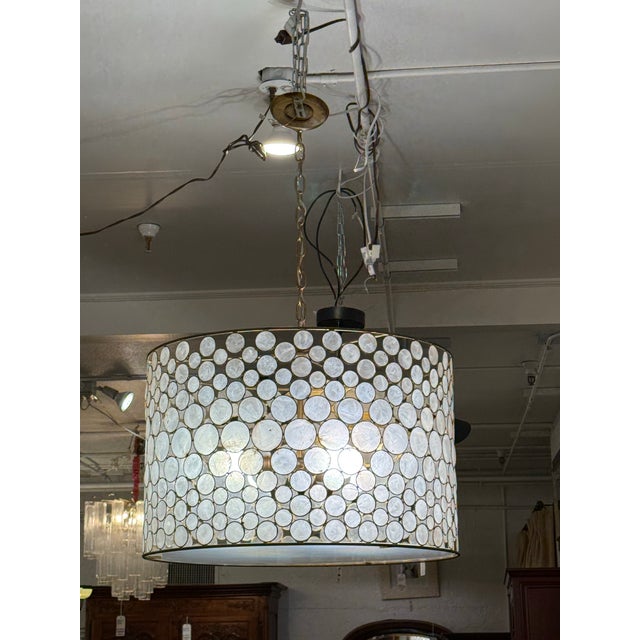 Coastal Oly Studio Serena Drum Chandelier For Sale - Image 3 of 16