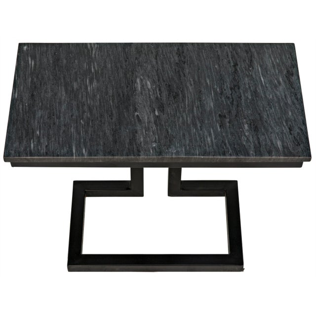 Noir NOIR Alonzo Side Table in Black Metal with Marble For Sale - Image 4 of 10