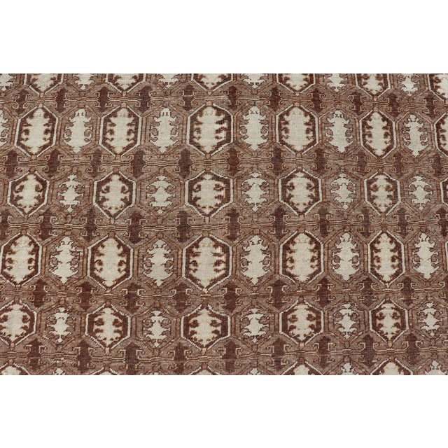 Antique Turkish Rug With Organic Motifs in Brown, Taupe, and Earth Tone Colors 10'6 X 14'8 For Sale In Atlanta - Image 6 of 12