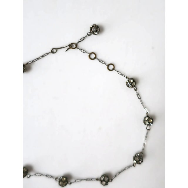 Metal Vintage Rhinestone Ball Collar Choker Necklace, Adjustable, Early to Mid-20th Century For Sale - Image 7 of 8