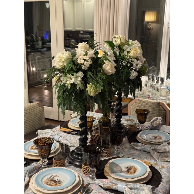 Mid-Century Victoria Pottery Stag Motif Hand Painted Salad Plates - Set of 6 For Sale - Image 18 of 18