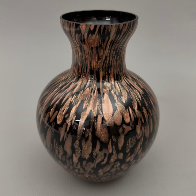 Modern Black Murano Glass Vase with Aventurine by V. Nason, 1970s For Sale - Image 11 of 11