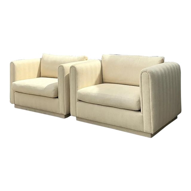 Vintage Monumental Lounge Chairs After Charles Pfister for Knoll For Sale