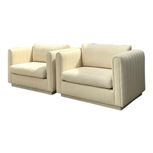Vintage Monumental Lounge Chairs After Charles Pfister for Knoll