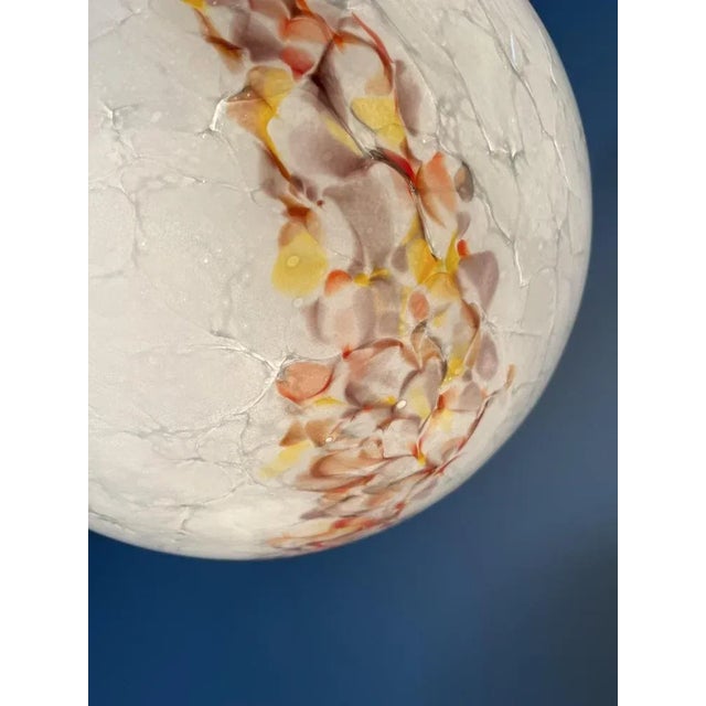 Glass Marbled Glass Pendant Lamp, 1970s For Sale - Image 7 of 10