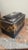 Late 19th Century Antique Victorian Papier Mache Tea Caddy Mother of Pearl Inlay Black Lacquer Box Cut Crystal Mixing Bowl 19th Century For Sale - Image 5 of 17