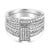 Contemporary .925 Sterling Silver 3/4 Cttw Prong Set Round Diamond Composite Engagement Ring and Band Set (I-J Color, I3 Clarity) - Size 12 For Sale - Image 3 of 6