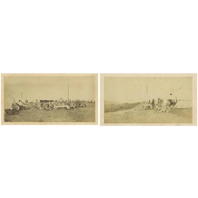 British Army Camp Scenes, Highland and Queens Regiments, 19th Century, Prints, Set of 2 For Sale - Image 4 of 10