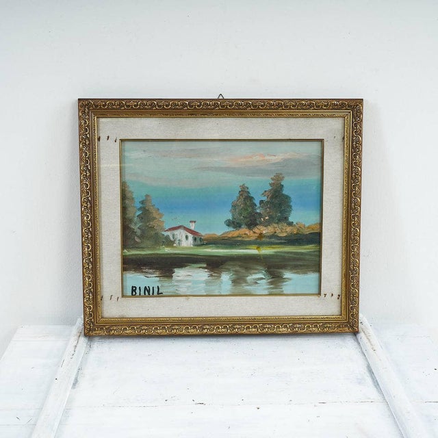 Binil, Landscape, 1970s, Oil on Board For Sale - Image 5 of 5