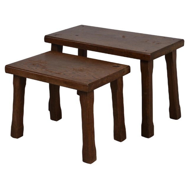 Vintage Brutalist Nesting Tables, 1960s, Set of 2 For Sale