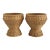 Rattan Pedestal Planter Baskets Large - A Pair For Sale