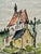 Rustic Henry Emil Salloch Original Watercolor on Paper Country Church , 1935. For Sale - Image 3 of 6
