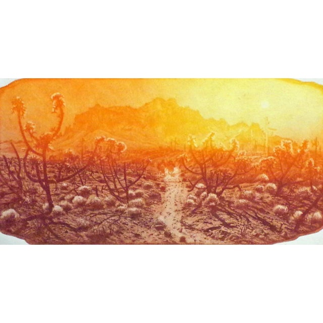 Realism Circa 1980s "Off to the Mountains of Myth" Roy Purcell Signed and Numbered Art Etching For Sale - Image 3 of 5