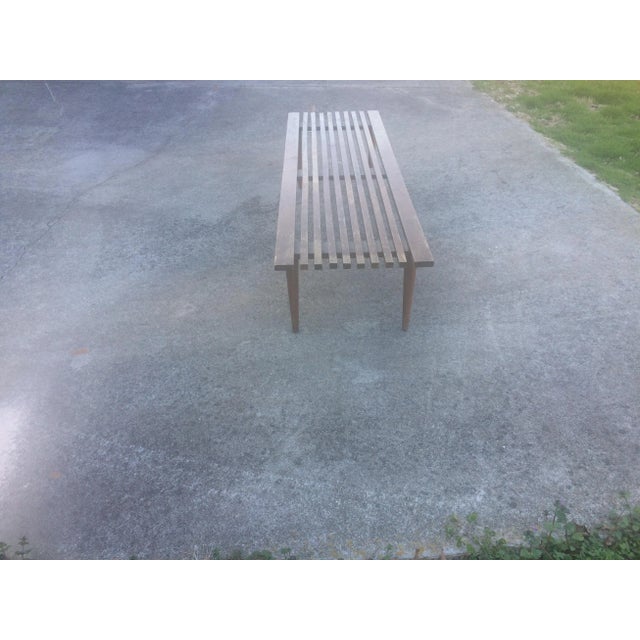 Modern Slat Wood Coffee Table or Bench George Nelson Style For Sale In Atlanta - Image 6 of 8