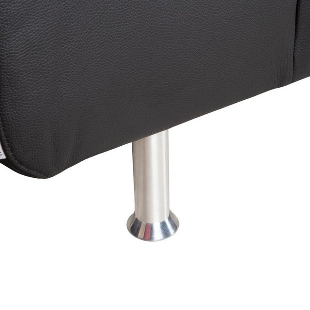 Leather Corner Black Sofa with Manual Function by Ewald Schillig For Sale - Image 9 of 17